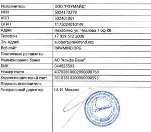 Соглашение Обслуживания - RawMind 1